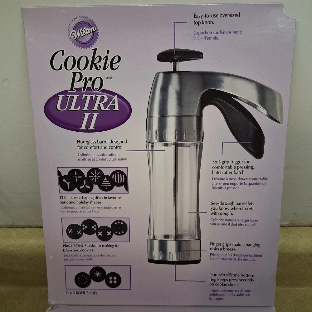 Wilton Cookie Pro Ultra II Cookie Press Complete‎ Set 19 Disks Spritz Cooky
